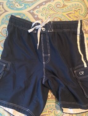OP Navy Swim Trunks with White Trim
